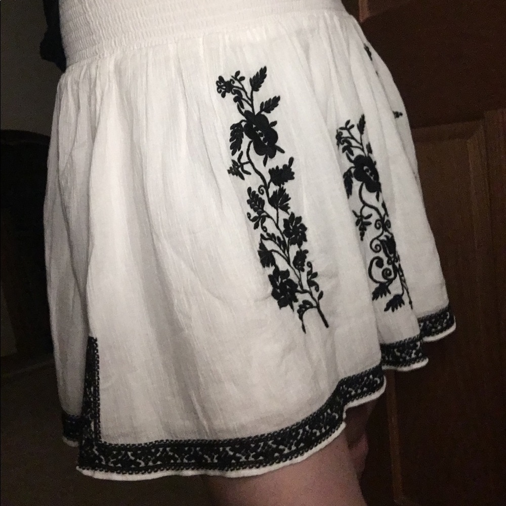 J Crew flare mini skirt with embroidery